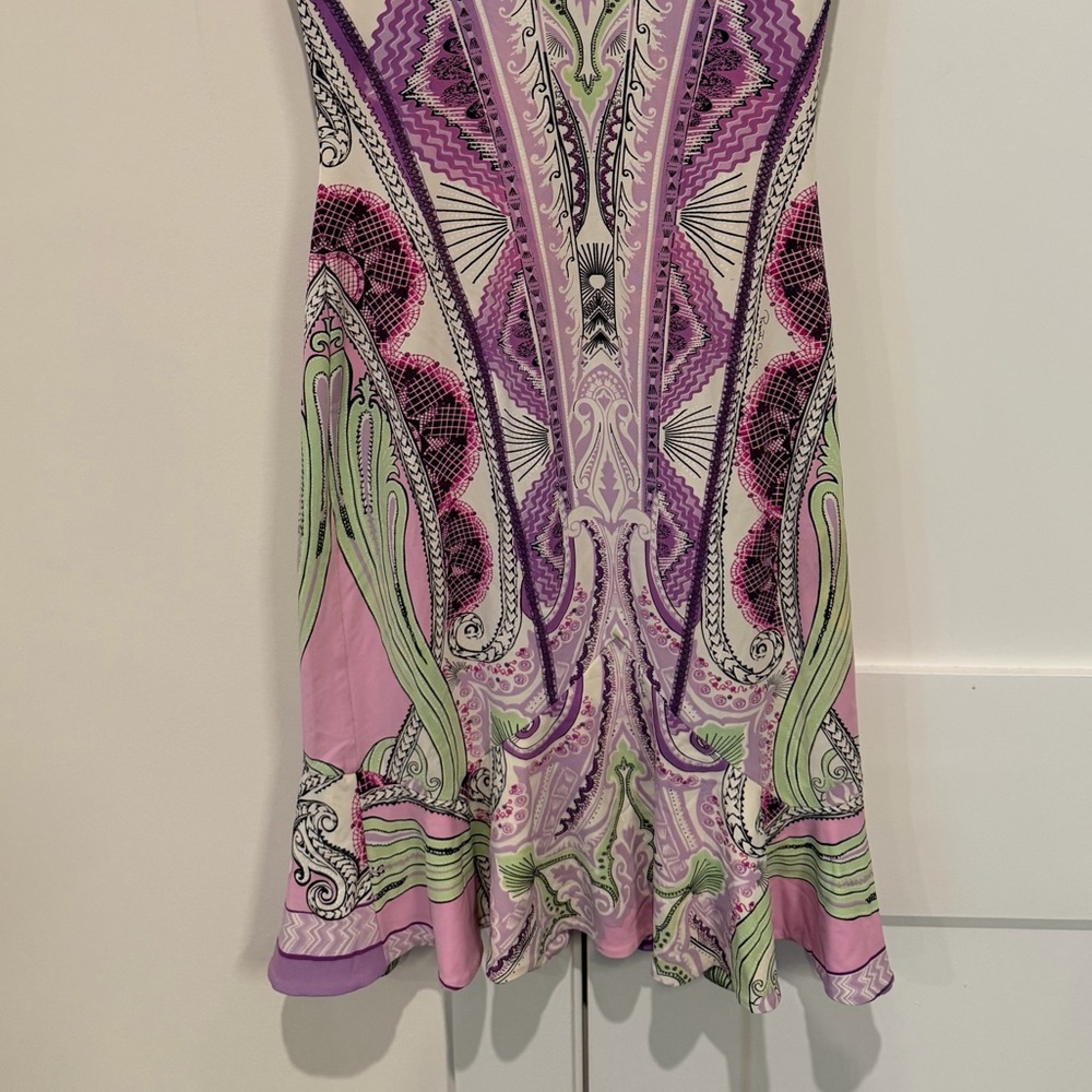 ROBERTO CAVALLI JACQUARD PRINT TRUMPET MINI DRESS Size 42 US 6 / 8 medium - Picture 7 of 16